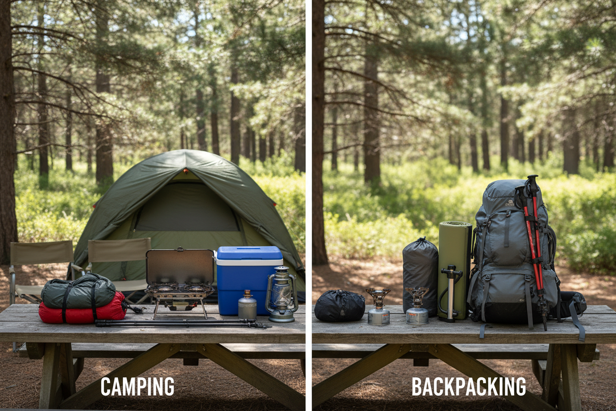 Camping vs Backpacking Gear: What’s the Difference and What You Actually Need