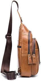 Hebetag Leather Sling Bag Crossbody Backpack - Image 3