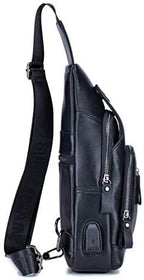 Hebetag Leather Sling Bag Casual Daypack - Image 6