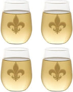 Set of 4 Shatterproof Designer 16 oz Plastic Wine Glasses MADE in the USA by Unknown