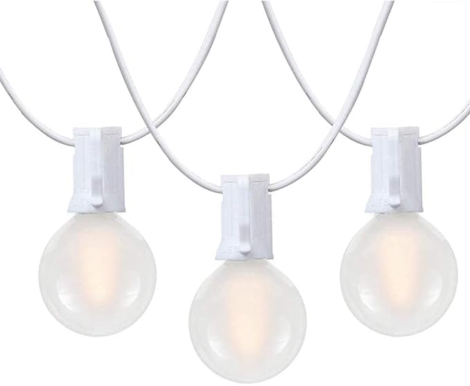 25Ft G40 LED Outdoor Christmas Frosted White String Lights by Goothy