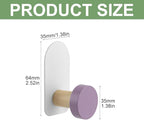 5 Pcs Self-Adhesive Wall Coat Hooks, Cute Wooden Sticky Clothes Hook Colorful - Image 2