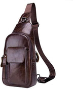 Hebetag Leather Sling Bag Hiking Daypack by Hebetag