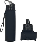 Collapsible Water Bottles 20oz, Odorless BPA-Free Silicone, Leak-Proof Foldable by VadoWorld