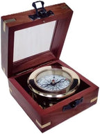 Vintage Brass Compass with Wooden Box – Antique Navigation Compass - Image 8
