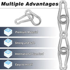 200 PCS 2'' Spring Snap Hook Carabiner, M5 3/16 Inch Galvanized Silver Steel - Image 5