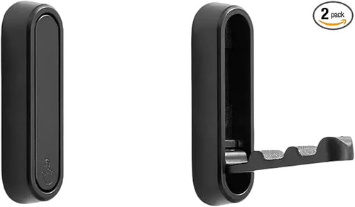 2 Pack Folding Wall Hooks, Foldable Black Coat Hooks by Unknown