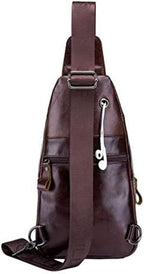 Hebetag Leather Sling Bag Hiking Daypack - Image 7