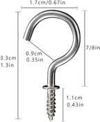 Set of 40 Nickel Plated Metallic Silver Cup Hooks - Image 3