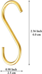 Evanda Gold S Hooks for Hanging Pack of 30, Heavy Duty Stainless Steel - Image 2