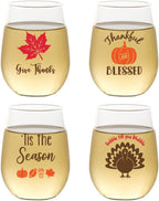 Set of 4 Shatterproof Designer 16 oz Plastic Wine Glasses MADE in the USA by Unknown