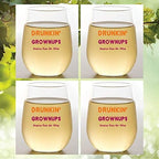 Set of 4 Shatterproof Designer 16 oz Plastic Wine Glasses MADE in the USA - Image 2