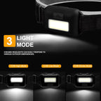 8 Pack Led Headlamp for Adults and Kids, 1.1oz/31g COB Flood Light Ultra Bright - Image 2