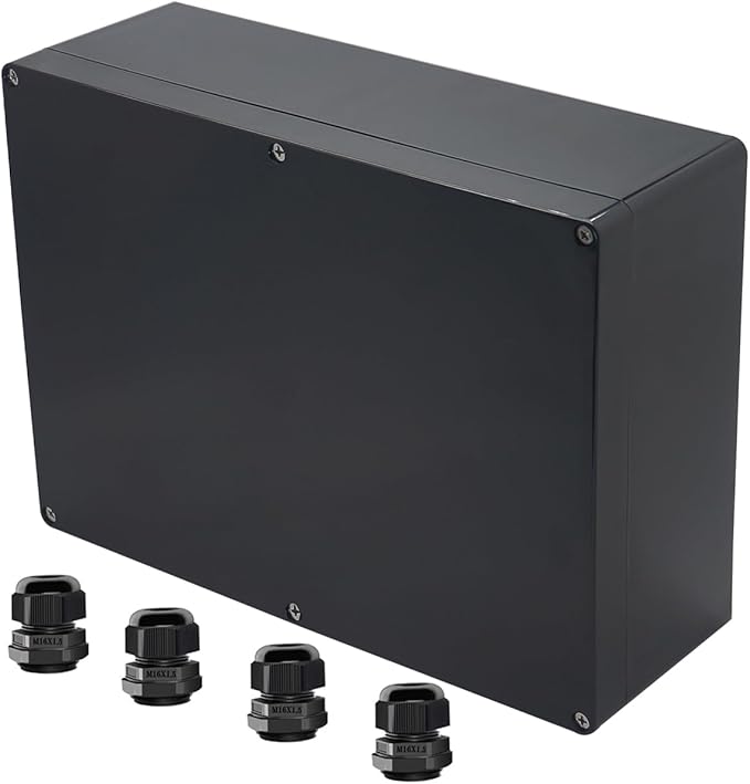 Project Box ABS Black Electrical Boxes IP65 Outdoor Waterproof Box Electronic by Raculety