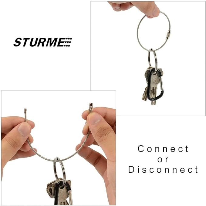 STURME 2" Aluminum D Ring Carabiners Clip D Shape Spring Loaded Gate Small - Image 4
