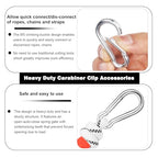 200 PCS 2'' Spring Snap Hook Carabiner, M5 3/16 Inch Galvanized Silver Steel - Image 3