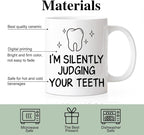 RZHV I'M Silently Judging Your Teeth Funny Coffee Mug, Thank You Birthday Gifts - Image 3