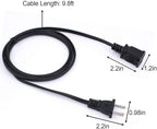 Black Extension Cord 10 Ft, 2 Prong Extension Cords US Flat and Thin - Image 4