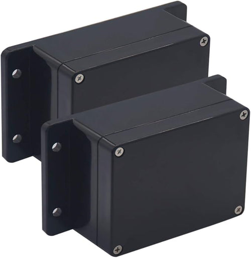 2 Pack Project Box IP65 Waterproof Junction Box ABS Plastic Black Electrical by Raculety