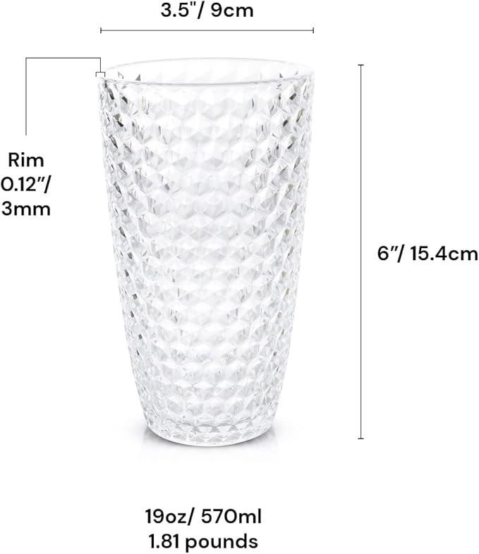 BELLAFORTE Shatterproof Tritan Plastic Tall Tumbler, 19oz Drinking Glasses Set - Image 7