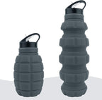 QiCheng&LYS 19.5oz Collapsible Travel Water Bottle, Reuseable BPA Free Silicone by QiCheng%26LYS
