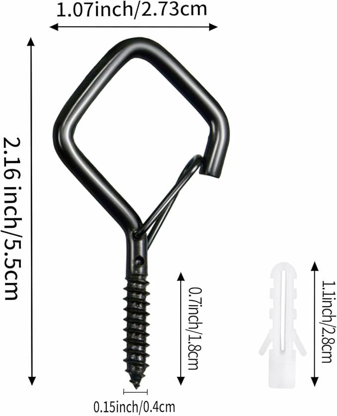 120 Pcs Black Eye Hooks Screw Heavy Duty, Ceiling Hooks - Image 2