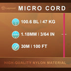 Micro Paracord, 1.18mm x 100ft Thin Mini Utility Braided Small Paracord - Image 2