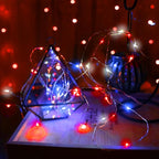 4th of July Decorations, 4 Pack Red White and Blue Fairy Lights Battery Operated - Image 2