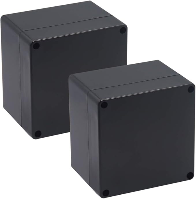 2 Pack Project Box IP65 Waterproof Junction Box ABS Plastic Black Electrical by Raculety