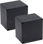 2 Pack Project Box IP65 Waterproof Junction Box ABS Plastic Black Electrical by Raculety