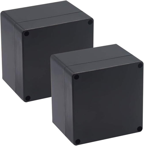 2 Pack Project Box IP65 Waterproof Junction Box ABS Plastic Black Electrical by Raculety