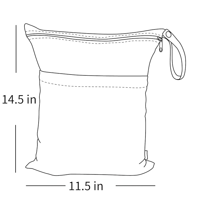 ALVABABY 2pcs Cloth Diaper Wet Dry Bags Waterproof Reusable - Image 3