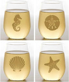 Set of 4 Shatterproof Designer 16 oz Plastic Wine Glasses MADE in the USA by Unknown