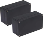 2 Pack Project Box IP65 Waterproof Junction Box ABS Plastic Black Electrical by Raculety