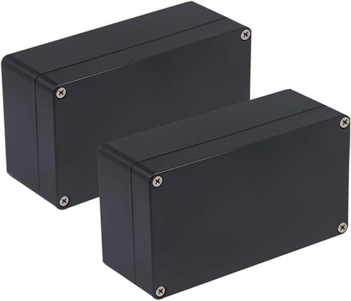 2 Pack Project Box IP65 Waterproof Junction Box ABS Plastic Black Electrical by Raculety