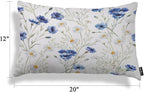 EKOBLA Watercolor Flowers Decorative Pillow Case Throw Pillow Covers Blue - Image 5