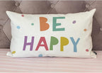 EKOBLA Be Happy Home Decorative Rectangle Pillow Cases Colorful Dots Cheerful - Image 4