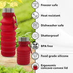 Gadgetime USA Collapsible Water Bottle Reusable, BPA Free, Foldable Portable & - Image 2