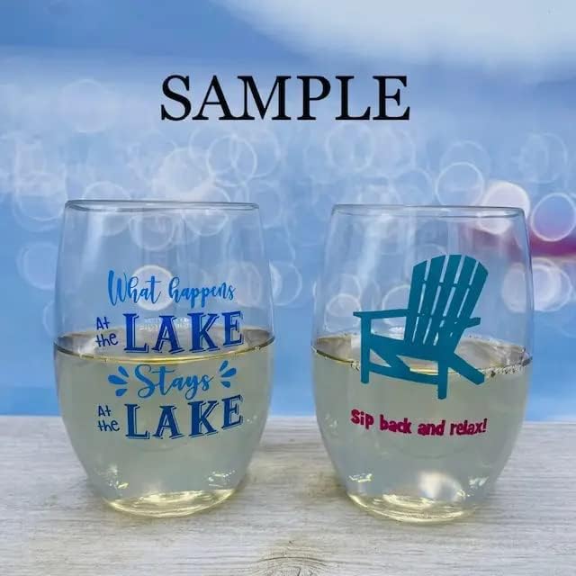 Wine-Oh Set of 4 Shatterproof Designer 16 oz Plastic Wine Glasses MADE in the - Image 4