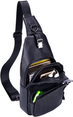 Hebetag Leather Sling Bag Crossbody Backpack - Image 4