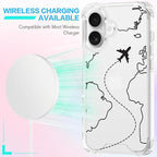 FANXI Minimalist Airplane Travel Map Phone Case Compatible - Image 3