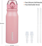 BJPKPK Water Bottle with Straw 25oz Insulated Water Bottles Reusable Stainless - Image 4