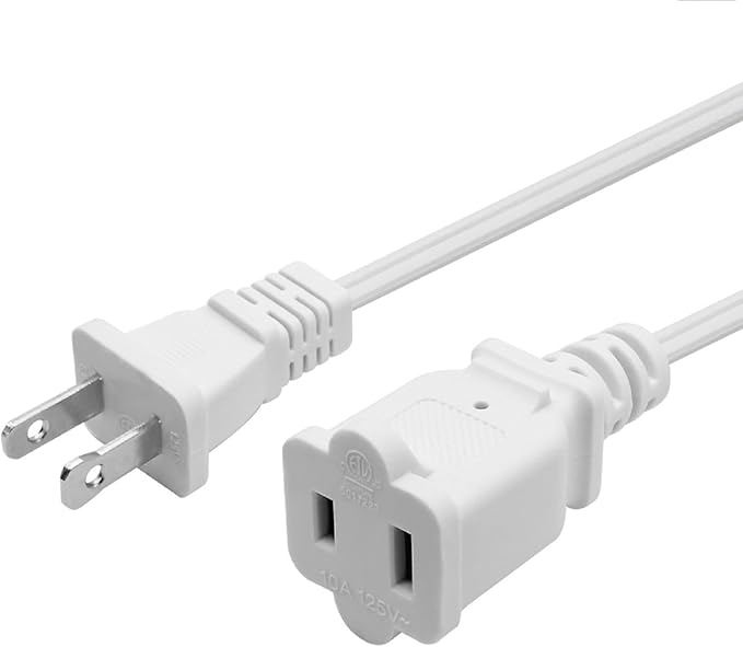 5Pack Extension Cord 10 FT, 2 Prong Power Cable - Image 5
