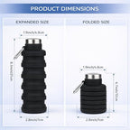 Collapsible Water Bottles, 16oz Capacity Portable Reusable Silicone Water Bottle - Image 2