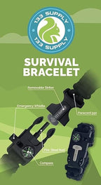 Paracord Bracelet Compass Hiking Survival Kit Emergency Whistle Fire Starter - Image 8