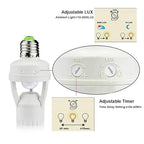 Motion Sensor Light Socket, PIR Motion E26 Screw Bulb Adapter, Adjustable Auto - Image 3