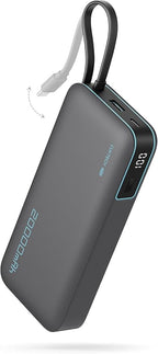 CUKTECH 45W Power Bank 20000mAh, Portable Travel Charger Built-in USB C Cable by CUKTECH