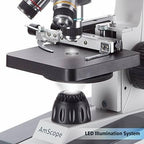 AmScope - 40X-1000X Compound Monocular Student Microscope Set + Slide - Image 4