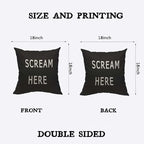 TKS MITLAN Scream Here Pillow Cover 18x18 inch Black White Phrase Pillows - Image 2