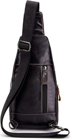Hebetag Leather Sling Bag Crossbody Backpack - Image 4